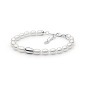 Bratara perle naturale albe si argint DiAmanti 224-88B-G